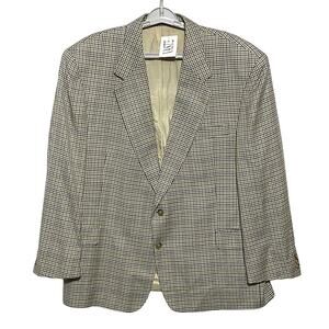 C&A Canada Tan Plaid 2 Button Suit Jacket Blazer Men 50R Professional Career NWT